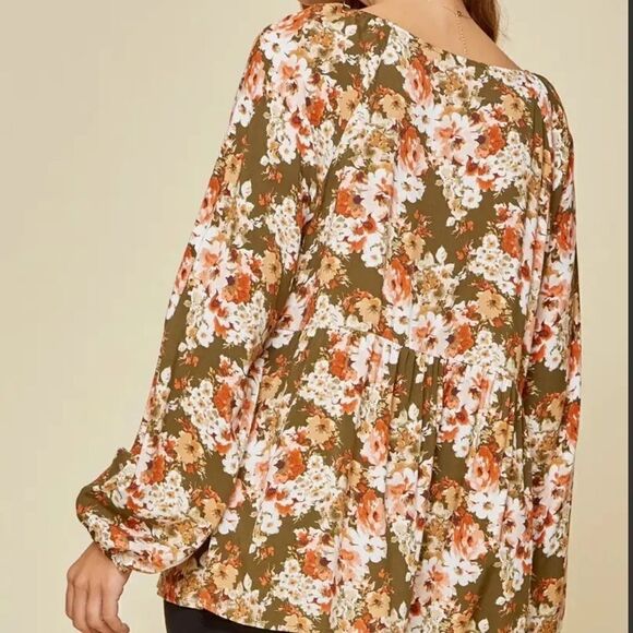 Andree by Unit Floral Babydoll Top 3X NWT - Picture 3 of 8